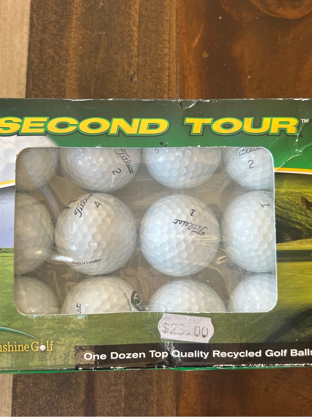 Titleist White Golf Balls in Green Second Tour Box